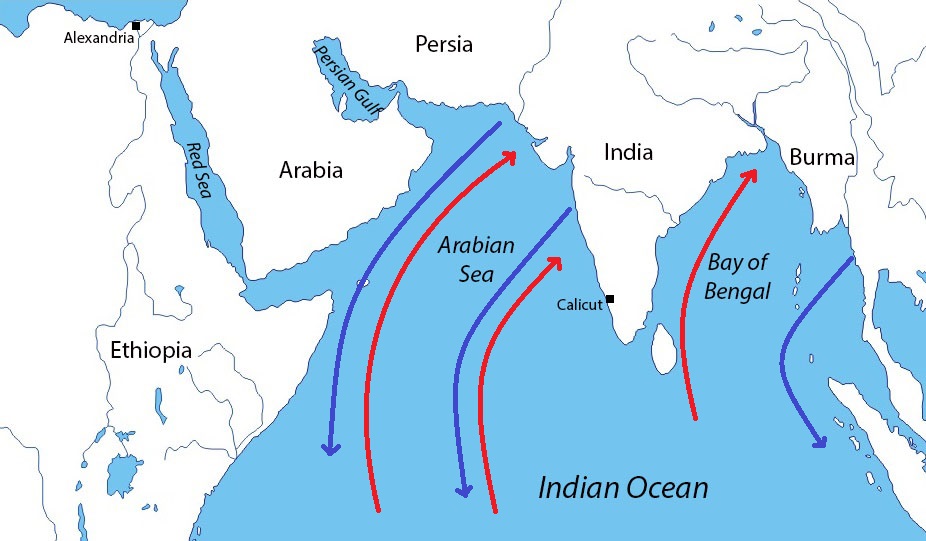 Indian Ocean Trade Goods Map